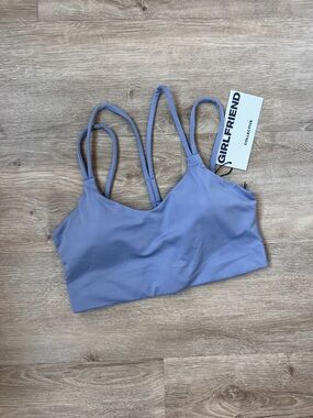 Girlfriend Collective Nichelle Strappy Bra Bluestone Light Blue Sports Bra Small
